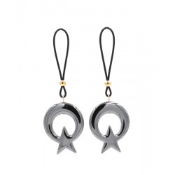Bijoux seins plaqué or pendant étoile lune hématite