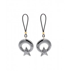 Bijoux seins plaqué or pendant étoile lune hématite