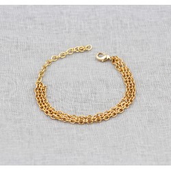 Cockring chaîne forçat ovale plaqué or réglable 