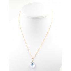 Collier pendentif cristal baroque boérale plaqué or