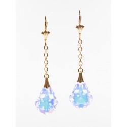 Dormeuse plaqué or cristal aurore boréale baroque 