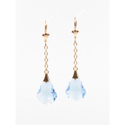 Dormeuse plaqué or cristal bleu ciel baroque 
