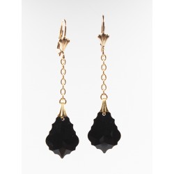 Dormeuse plaqué or cristal baroque jet noir