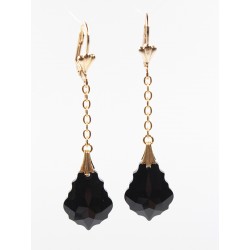 Dormeuse plaqué or cristal baroque jet noir