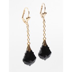 Dormeuse plaqué or cristal baroque jet noir