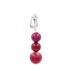 Clip nombril plaqué Argent diapason jaspe impérial Rose