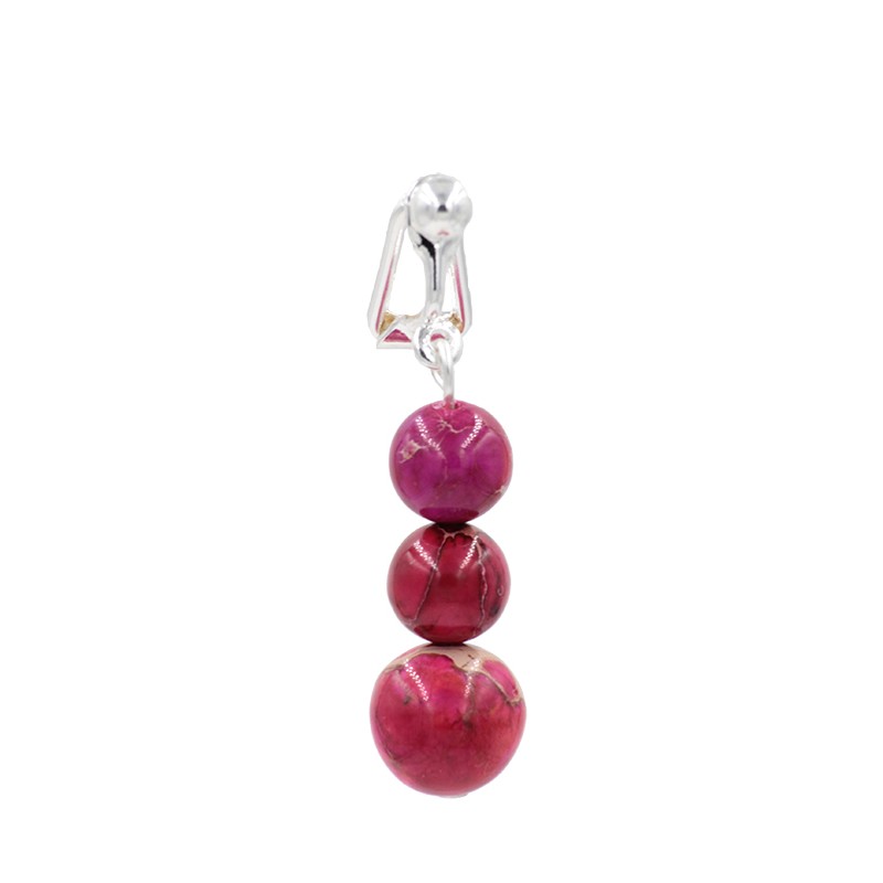 Clip nombril plaqué Argent diapason jaspe impérial Rose Clip nombril plaqué Argent diapason jaspe impérial Rose