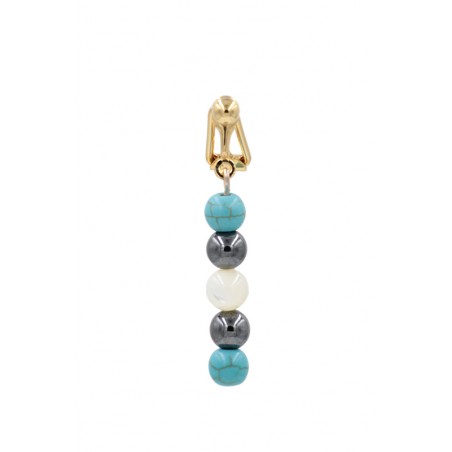 Clip Nombril Diapason perle Howlite Hématite Nacre