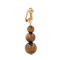 Clip Nombril plaqué or diapason Oeil de Tigre