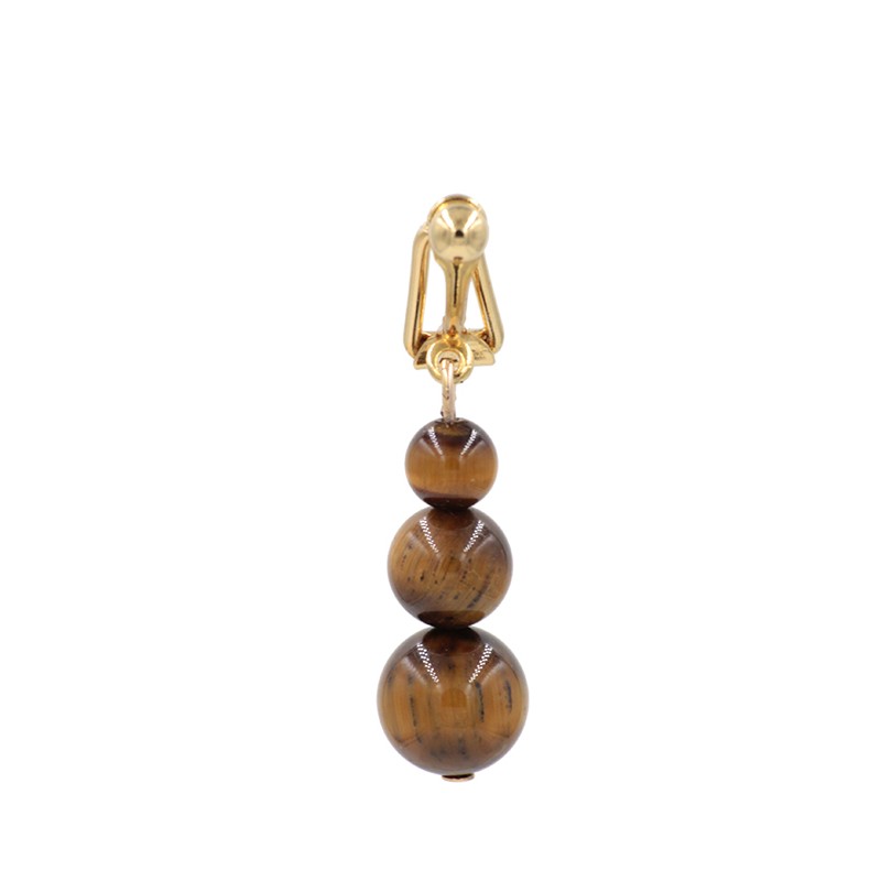 Clip Nombril plaqué or diapason Oeil de Tigre Clip Nombril plaqué or diapason Oeil de Tigre