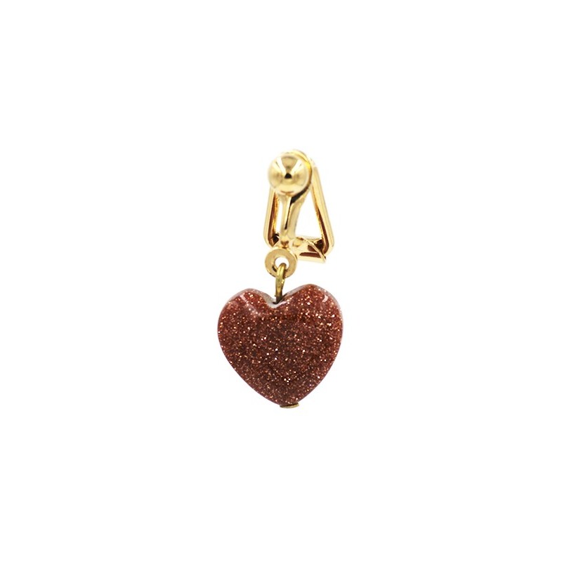 Clip nombril plaqué or Coeur pierre de sable Or Clip nombril plaqué or Coeur pierre de sable Or