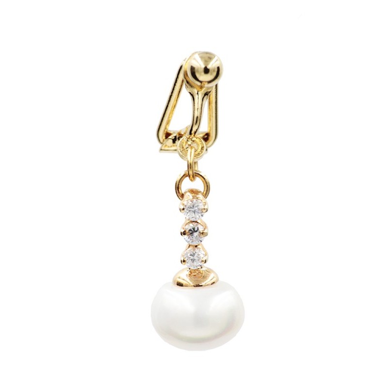 Clip Nombril Plaqué Or Perle d'eau Douce Nacre Clip Nombril Plaqué Or Perle d'eau Douce Nacre