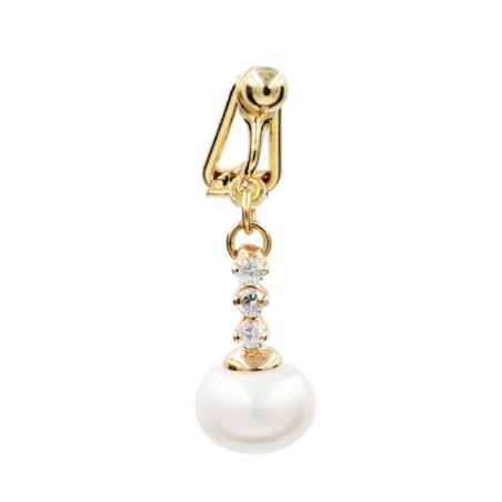 Clip Nombril Plaqué Or Perle d'eau Douce Nacre