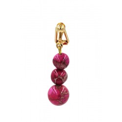 Clip nombril plaqué Or diapason jaspe impérial Rose