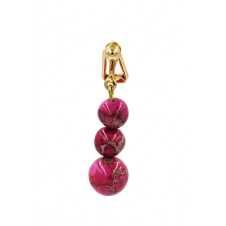 Clip nombril plaqué Or diapason jaspe impérial Rose