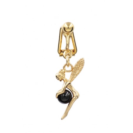 Faux piercing nombril plaqué or Fée Onix