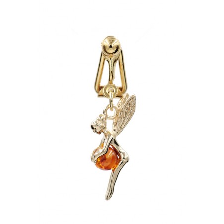 Faux piercing nombril plaqué or Fée AMBRE