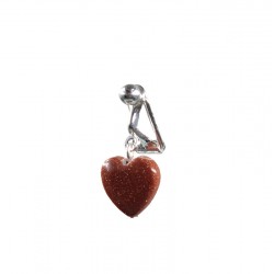Clip clitoris plaqué Argent Coeur pierre de sable Or
