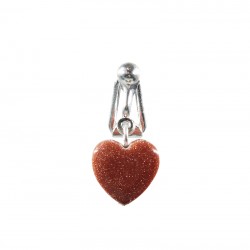 Clip nombril plaqué Argent Coeur pierre de sable Or