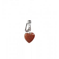 Clip nombril plaqué Argent Coeur pierre de sable Or