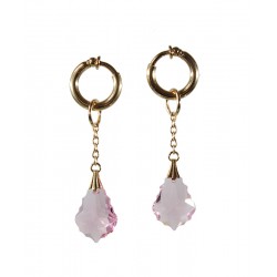 Anneaux intime Plaqué Or cristal baroque Rose