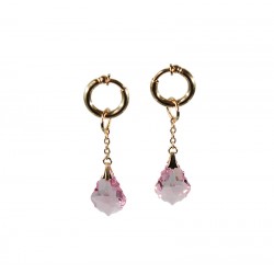 Anneaux intime Plaqué Or cristal baroque Rose