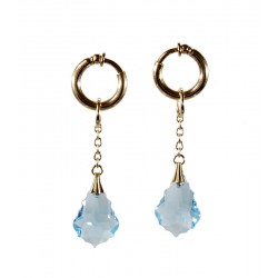 Anneaux intime Plaqué Or cristal baroque Aquamarine