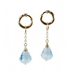 Anneaux intime Plaqué Or cristal baroque Aquamarine