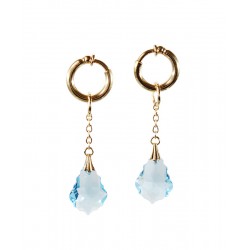 Anneaux intime Plaqué Or cristal baroque Aquamarine
