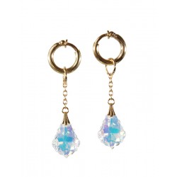 Anneaux intime Plaqué Or cristal baroque aurore boréale