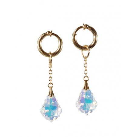 Anneaux intime Plaqué Or cristal baroque aurore boréale