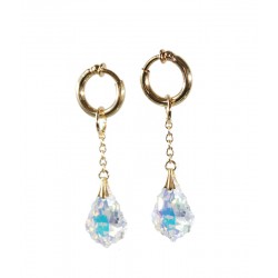 Anneaux intime Plaqué Or cristal baroque aurore boréale
