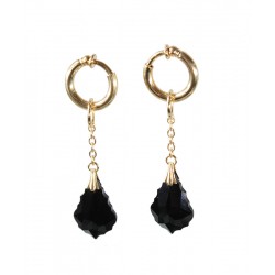 Anneaux intime Plaqué Or cristal baroque Jet Noir