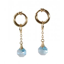 Anneaux intimes plaqué or cristal bleu