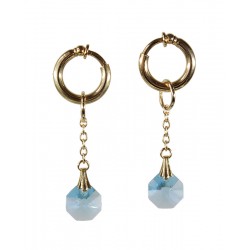 Anneaux intimes plaqué or cristal bleu