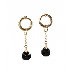 Anneaux intimes plaqué or 18 carats cristal jet noir