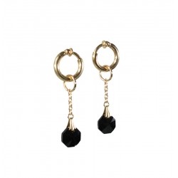Anneaux intimes plaqué or 18 carats cristal jet noir