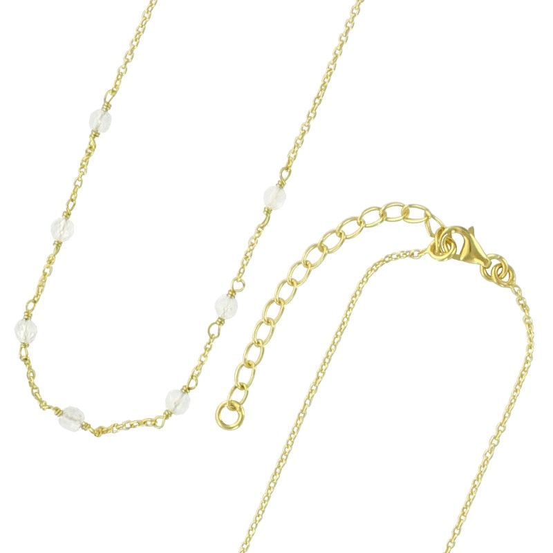 Collier argent doré avec 7 pierres brutes rondes pierre de lune Collier argent doré avec 7 pierres brutes rondes pierre de lune