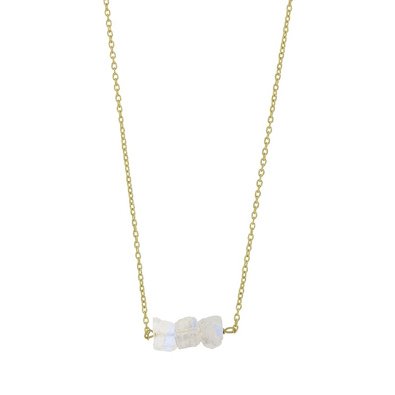 Collier argent doré avec 3 pierres brutes pierre de lune naturelle Collier argent doré avec 3 pierres brutes pierre de lune naturelle