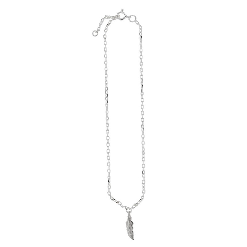 chaîne cheville argent massif rhodié plume chaîne cheville argent massif rhodié plume