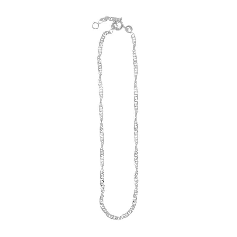 Chaîne de cheville maille Singapour en argent 925/1000 Chaîne de cheville maille Singapour en argent 925/1000