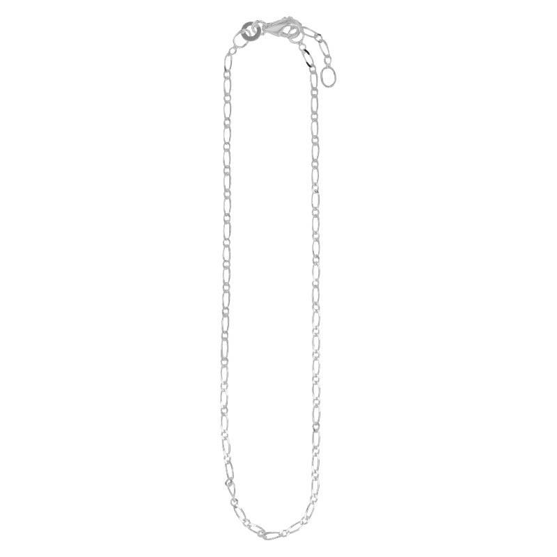 Chaîne de cheville maille figaro simple en argent 925/1000 Chaîne de cheville maille figaro simple en argent 925/1000