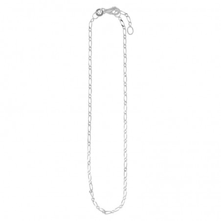 Chaîne de cheville maille figaro simple en argent 925/1000
