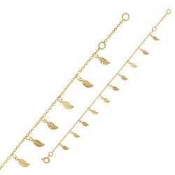 Bracelet Plaqué or pampilles feuilles 