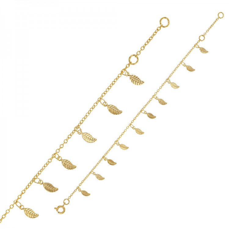 Bracelet Plaqué or pampilles feuilles Bracelet Plaqué or pampilles feuilles