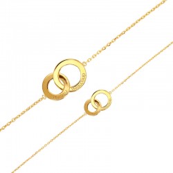 Bracelet plaqué or cercles entrelacés gravés un peu et beaucoup