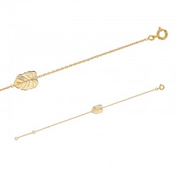 Bracelet feuille jungle Plaqué or