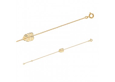 Bracelet feuille jungle Plaqué or