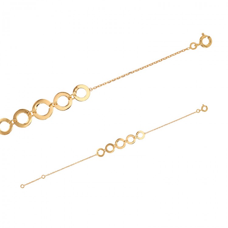 Bracelet Plaqué or 5 cercles Bracelet Plaqué or 5 cercles