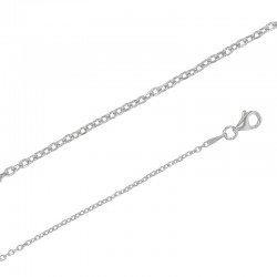 Chaînes de cou argent maille forçat diamantée 1.3 mm de large et 40 cm de long